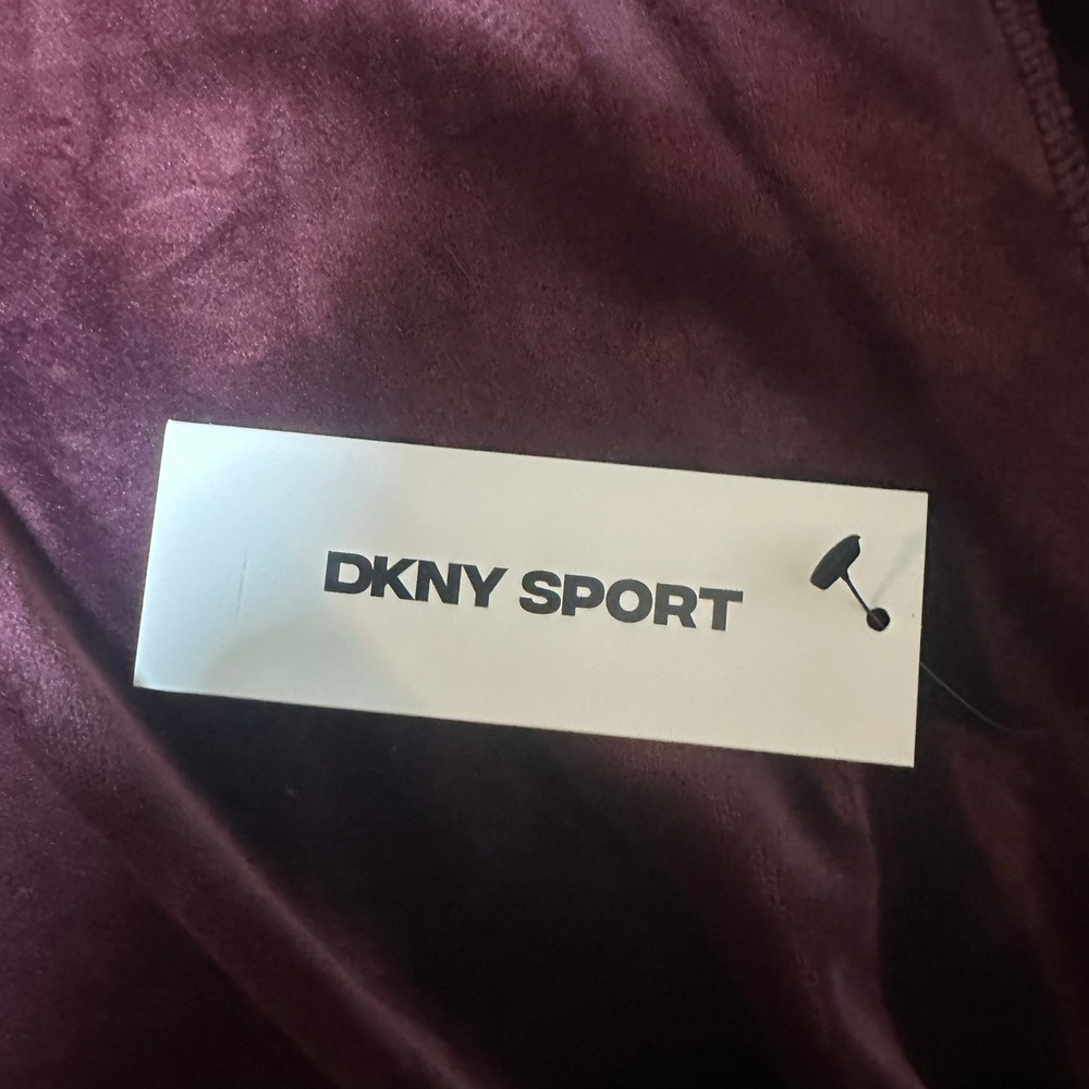 DKNY Sport Womens Velour Hoodie and Jogger Pants Set Maroon Medium DP5J9233 - Picture 3 of 10